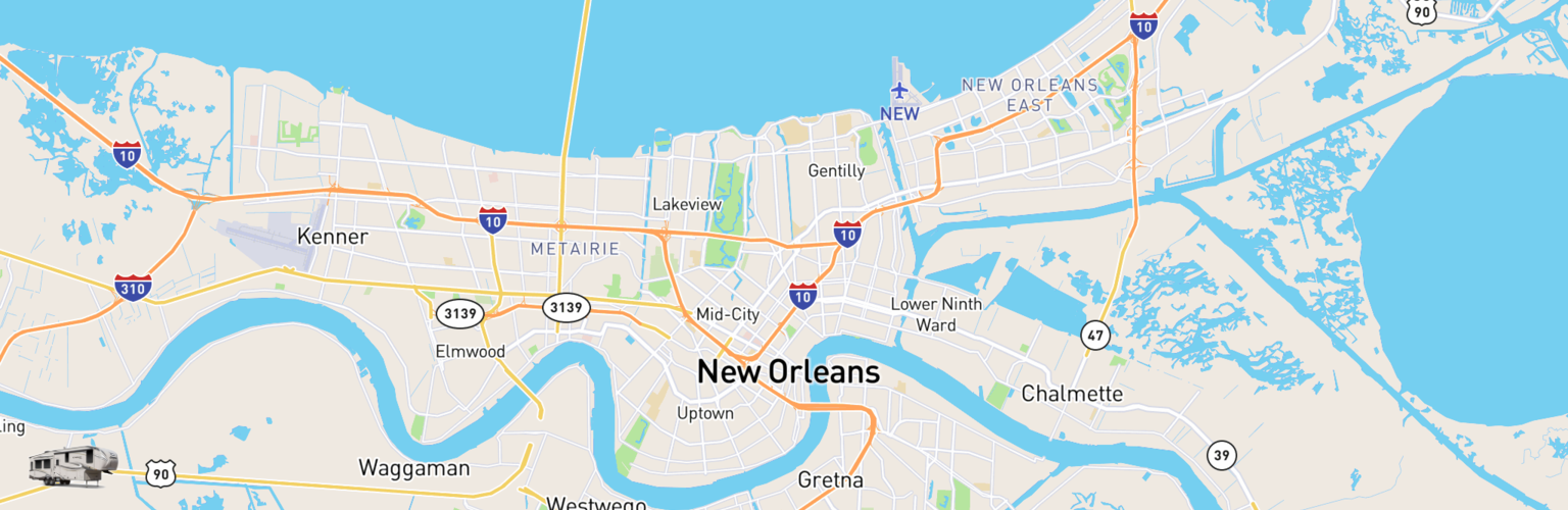 Fifth Wheel Rentals Map New Orleans, LA