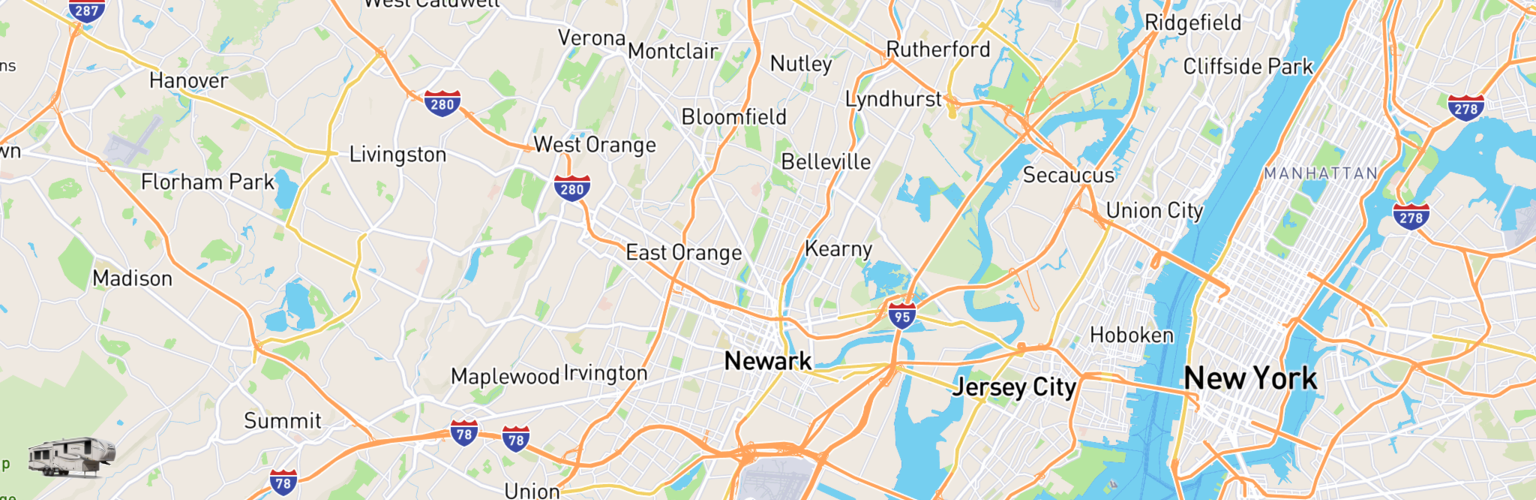 Fifth Wheel Rentals Map Newark, NJ