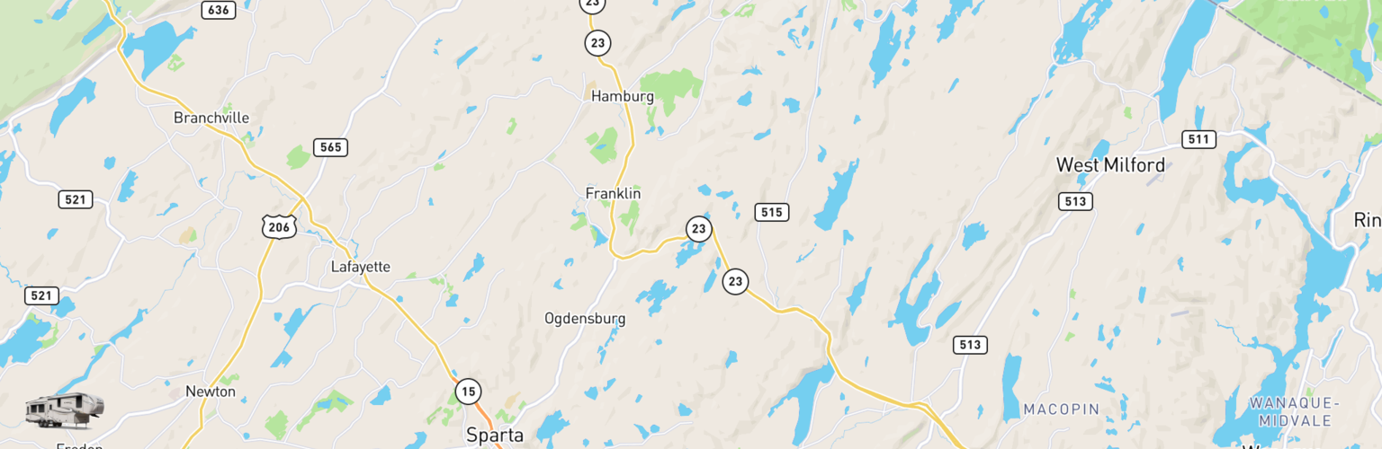 Fifth Wheel Rentals Map North Jersey, NJ