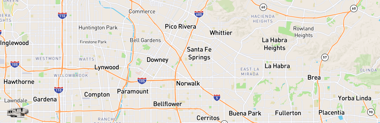 Fifth Wheel Rentals Map Norwalk, CA
