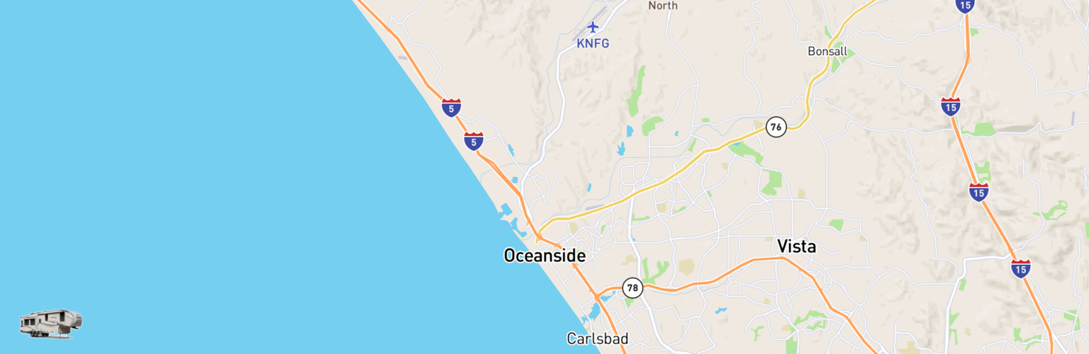 Fifth Wheel Rentals Map Oceanside, CA
