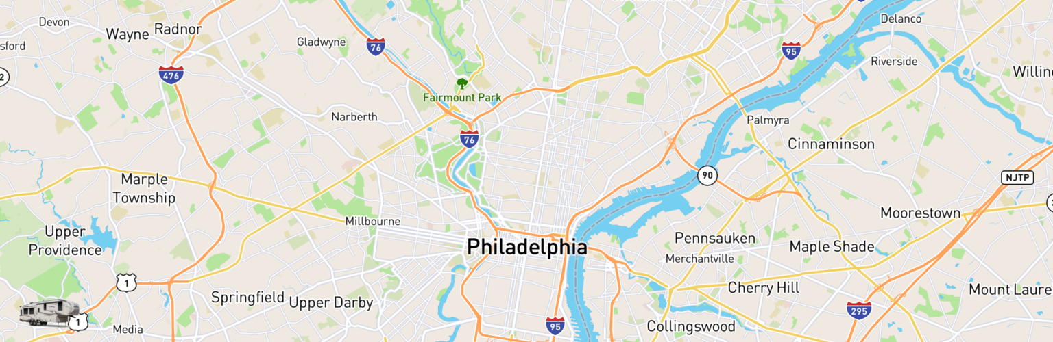 Fifth Wheel Rentals Map Philadelphia, PA