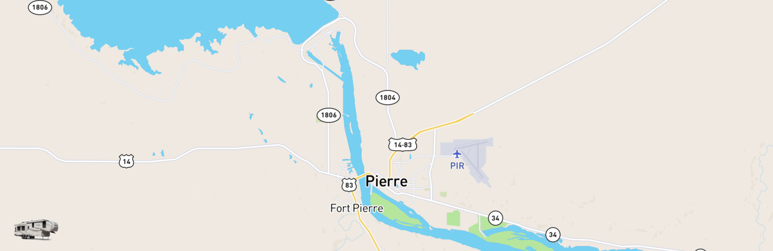 Fifth Wheel Rentals Map Pierre, SD