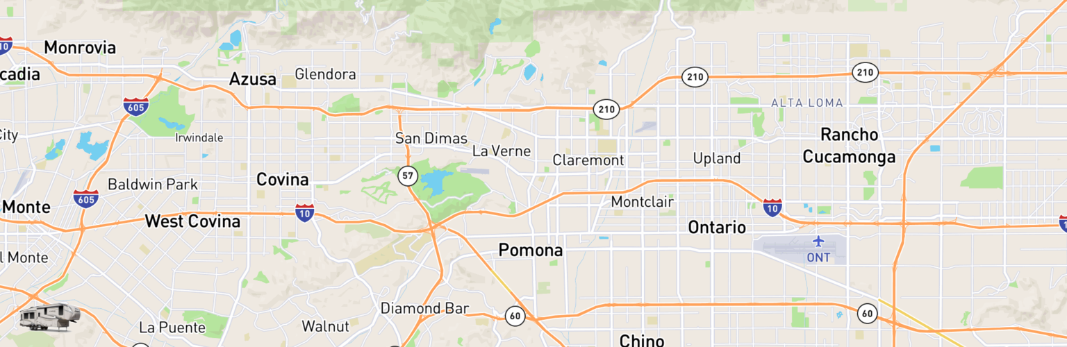 Fifth Wheel Rentals Map Pomona, CA