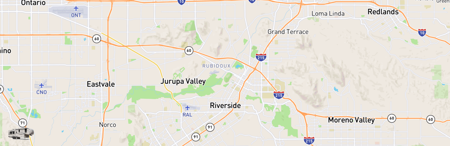 Fifth Wheel Rentals Map Riverside, CA