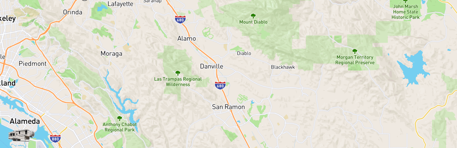 Fifth Wheel Rentals Map San Ramon, CA
