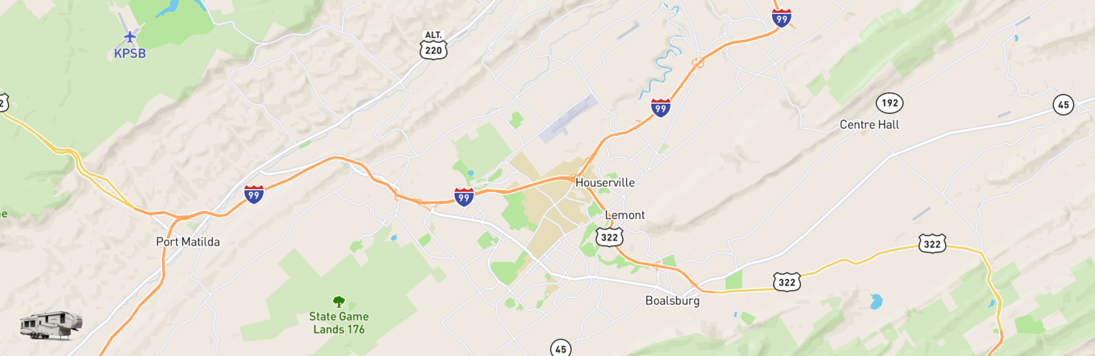 Fifth Wheel Rentals Map State College, PA