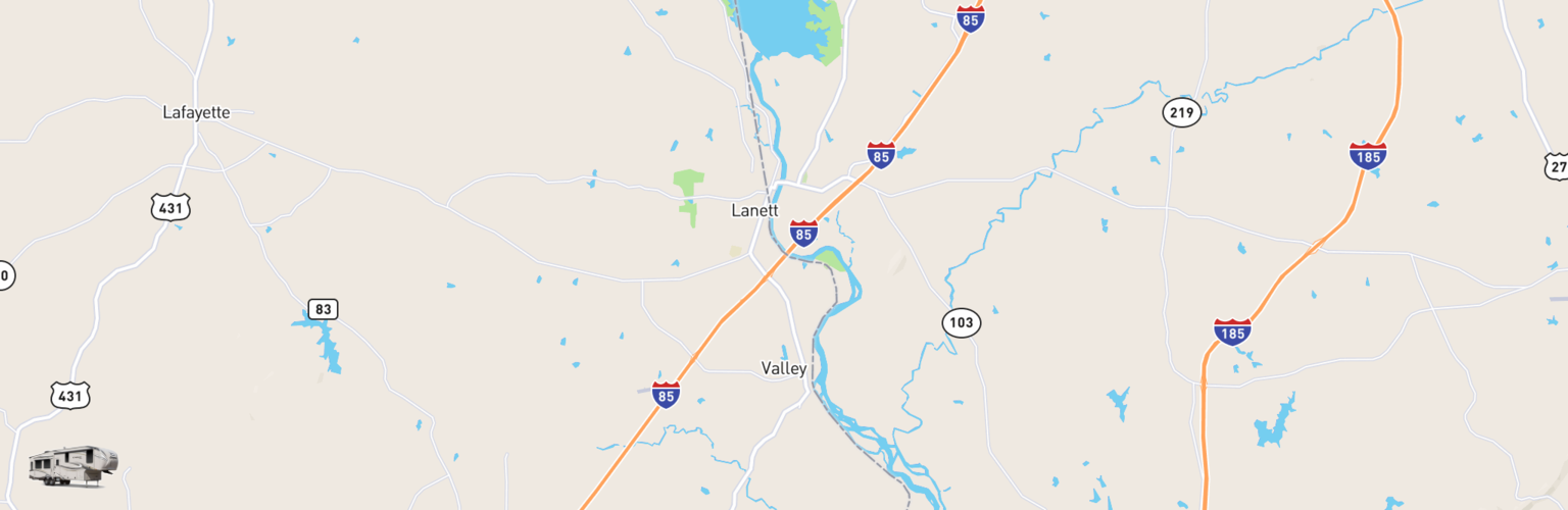 Fifth Wheel Rentals Map Valley, AL
