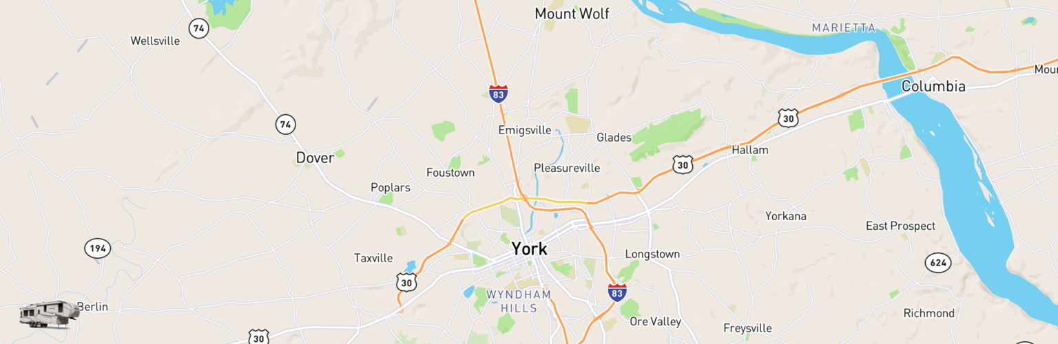 Fifth Wheel Rentals Map York, PA