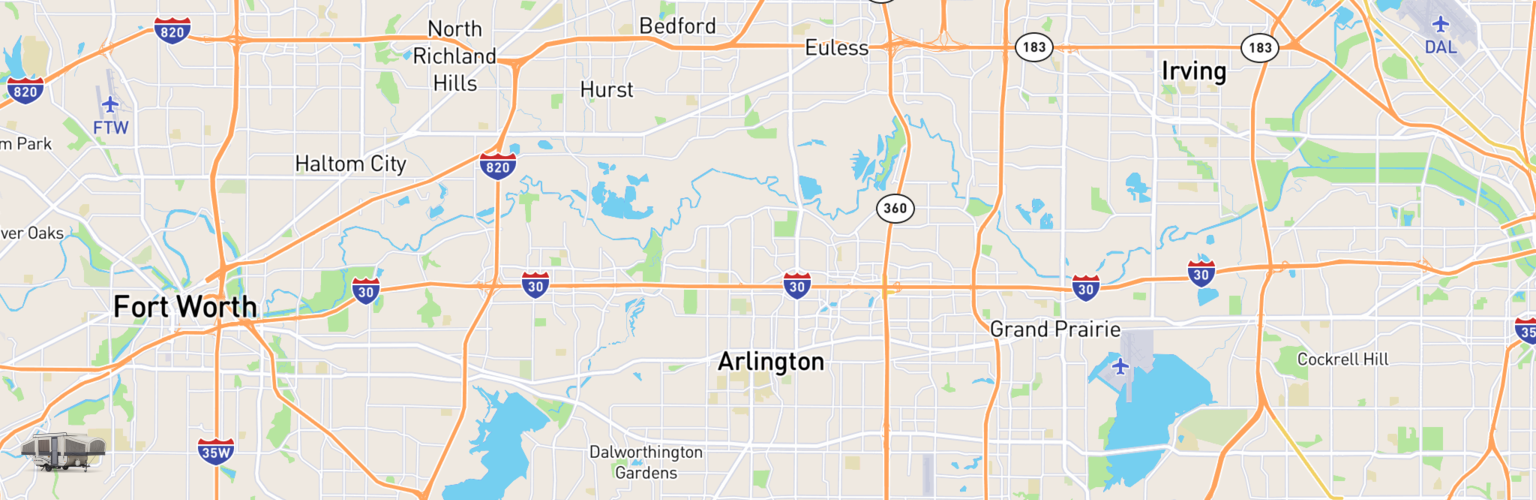 Pop Up Rentals Map Arlington, TX