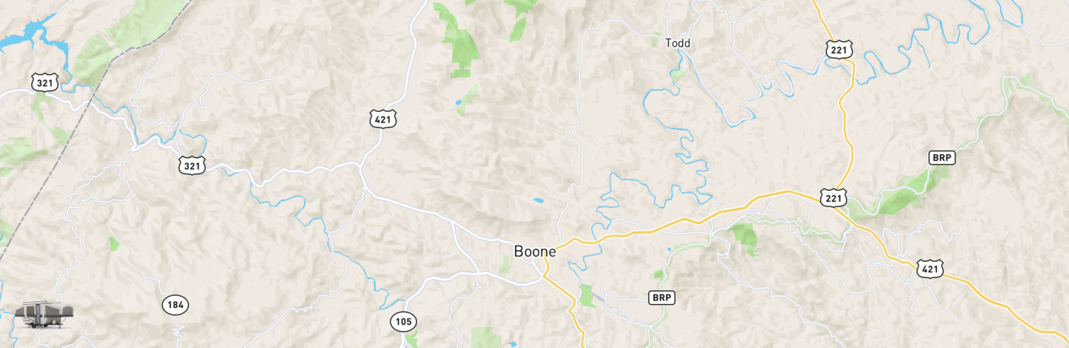 Pop Up Rentals Map Boone, NC