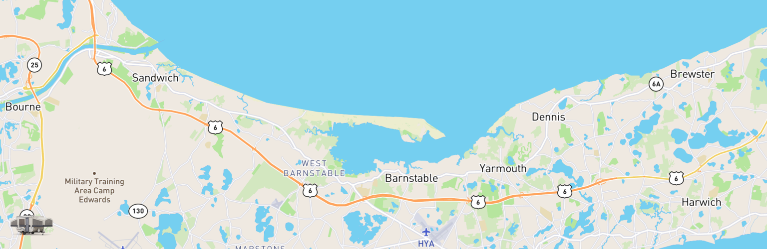 Pop Up Rentals Map Cape Cod, MA