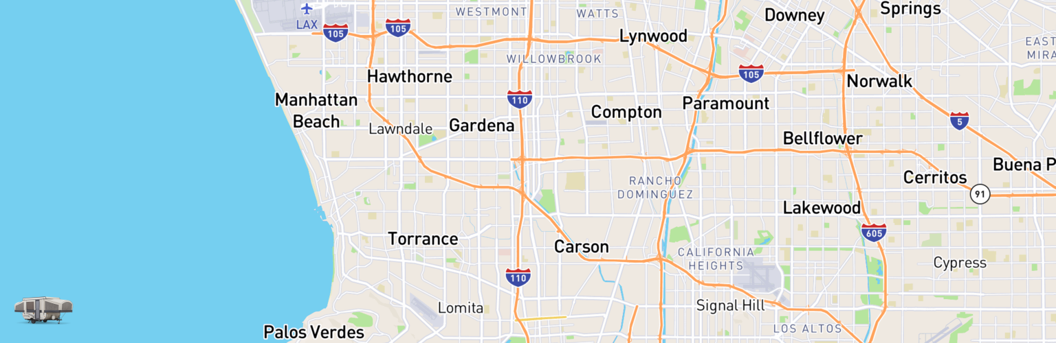 Pop Up Rentals Map Carson, CA