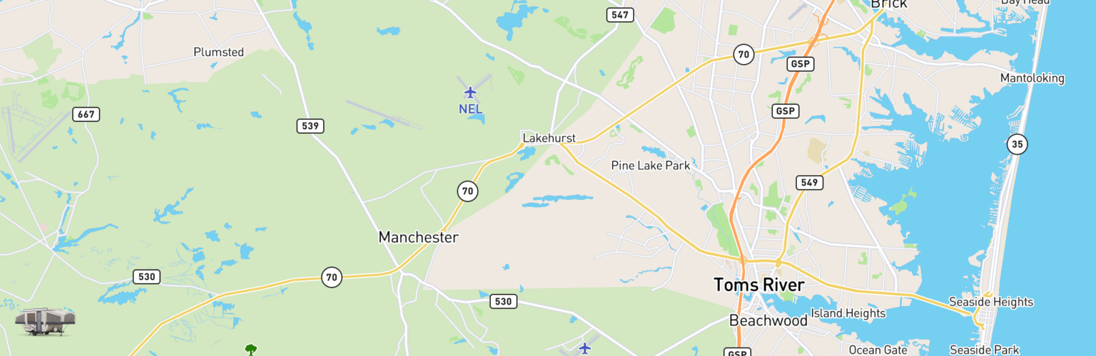 Pop Up Rentals Map Central Jersey, NJ