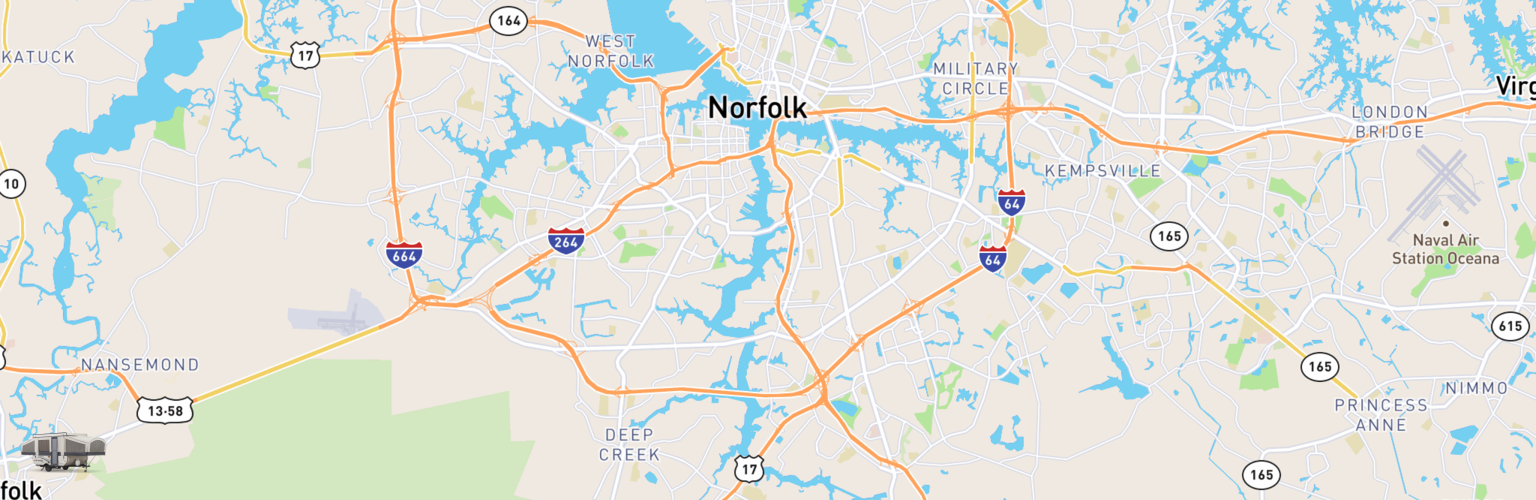 Pop Up Rentals Map Chesapeake, VA