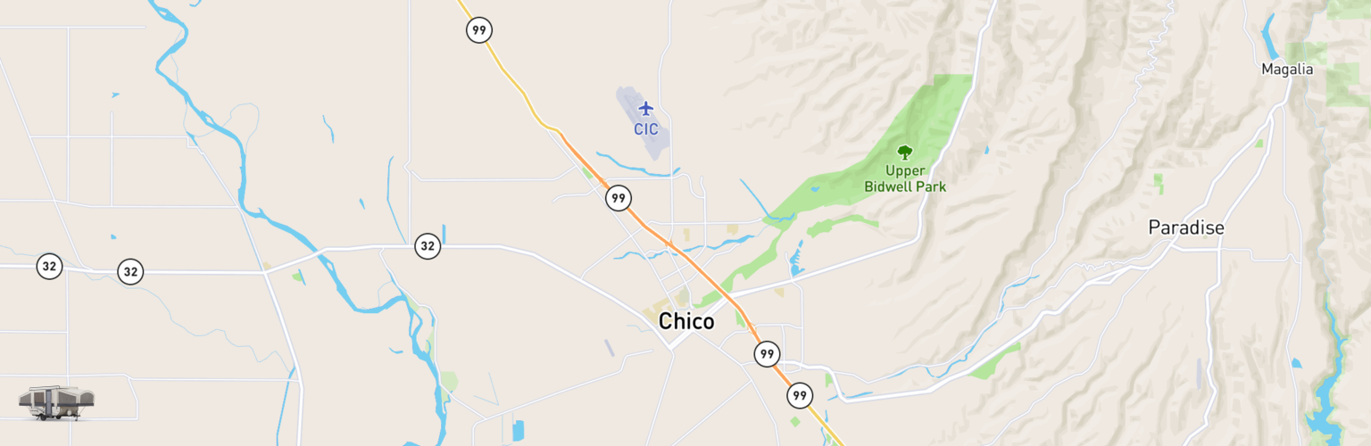 Pop Up Rentals Map Chico, CA