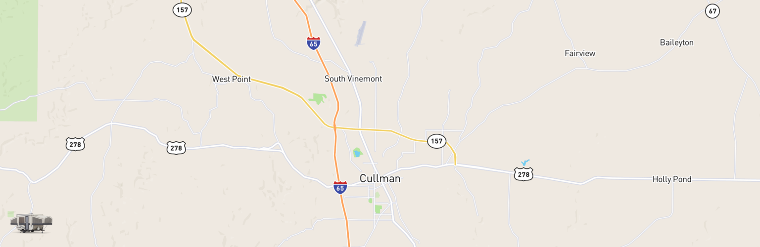 Pop Up Rentals Map Cullman, AL