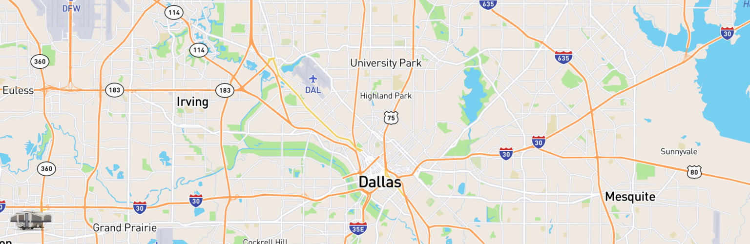 Pop Up Rentals Map Dallas, TX