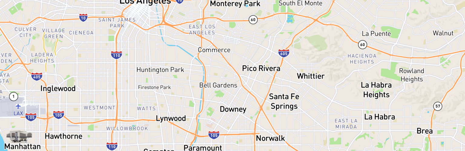 Pop Up Rentals Map Downey, CA