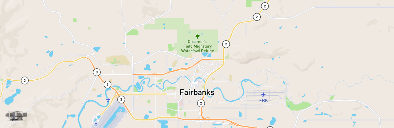 Pop Up Rentals Map Fairbanks, AK