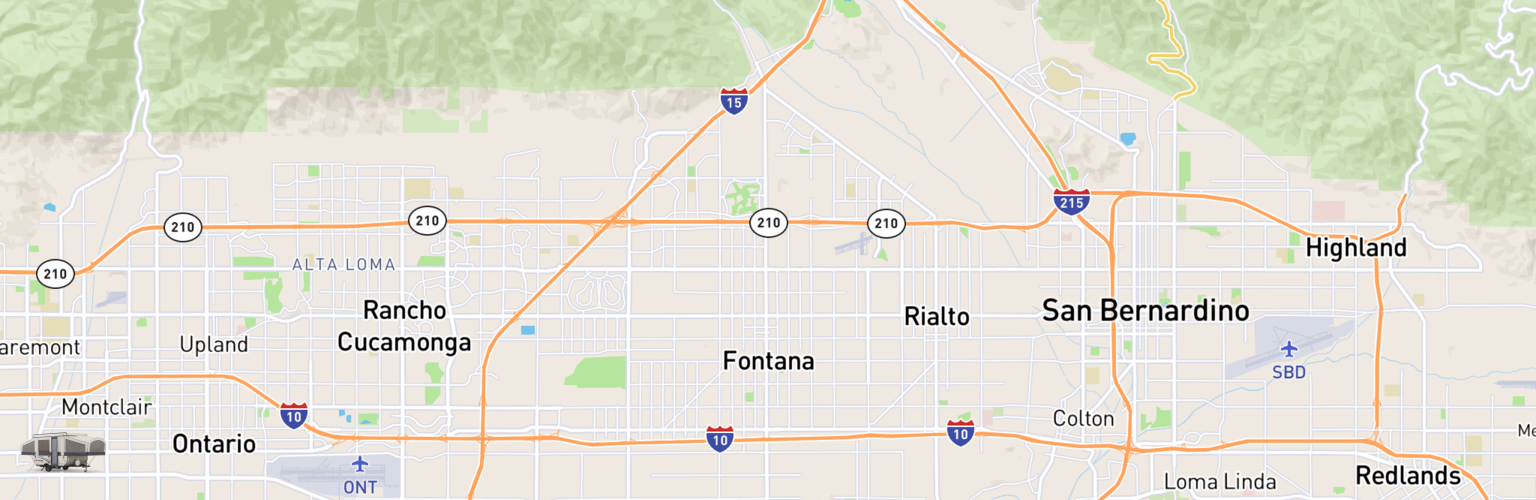 Pop Up Rentals Map Fontana, CA