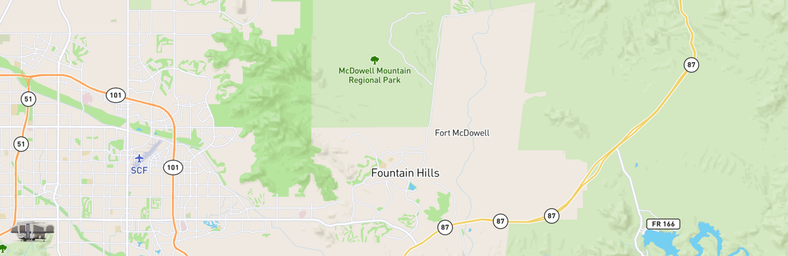 Pop Up Rentals Map Fountain Hills, AZ
