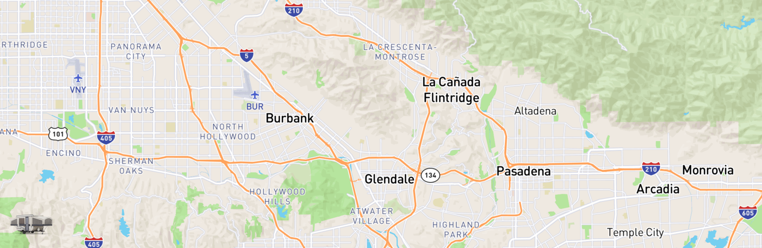 Pop Up Rentals Map Glendale, CA