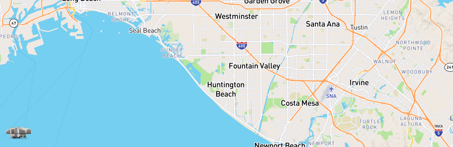 Pop Up Rentals Map Huntington Beach, CA