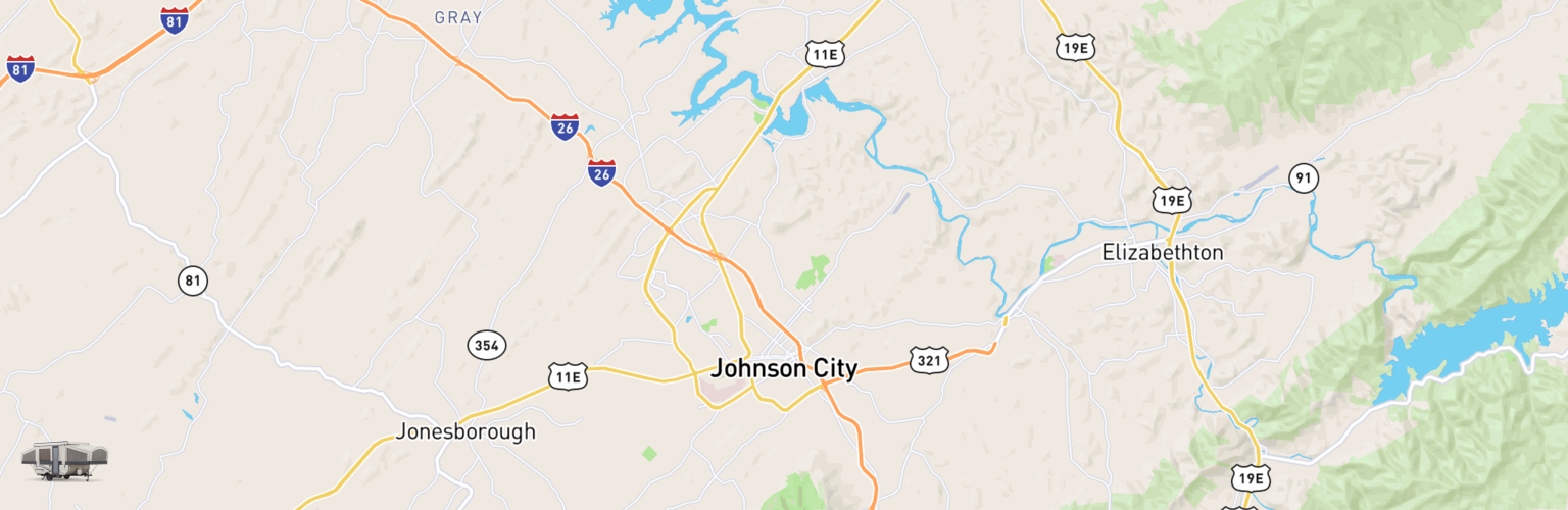 Pop Up Rentals Map Johnson City, TN