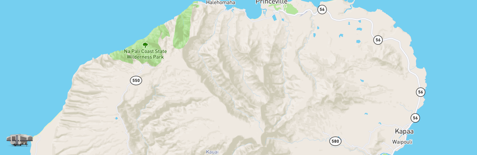 Pop Up Rentals Map Kauai, HI