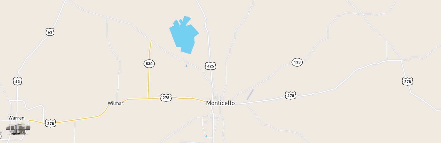 Pop Up Rentals Map Monticello, AR