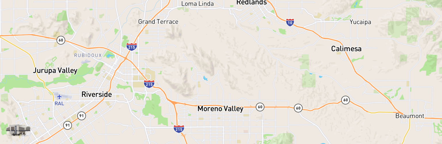 Pop Up Rentals Map Moreno Valley, CA