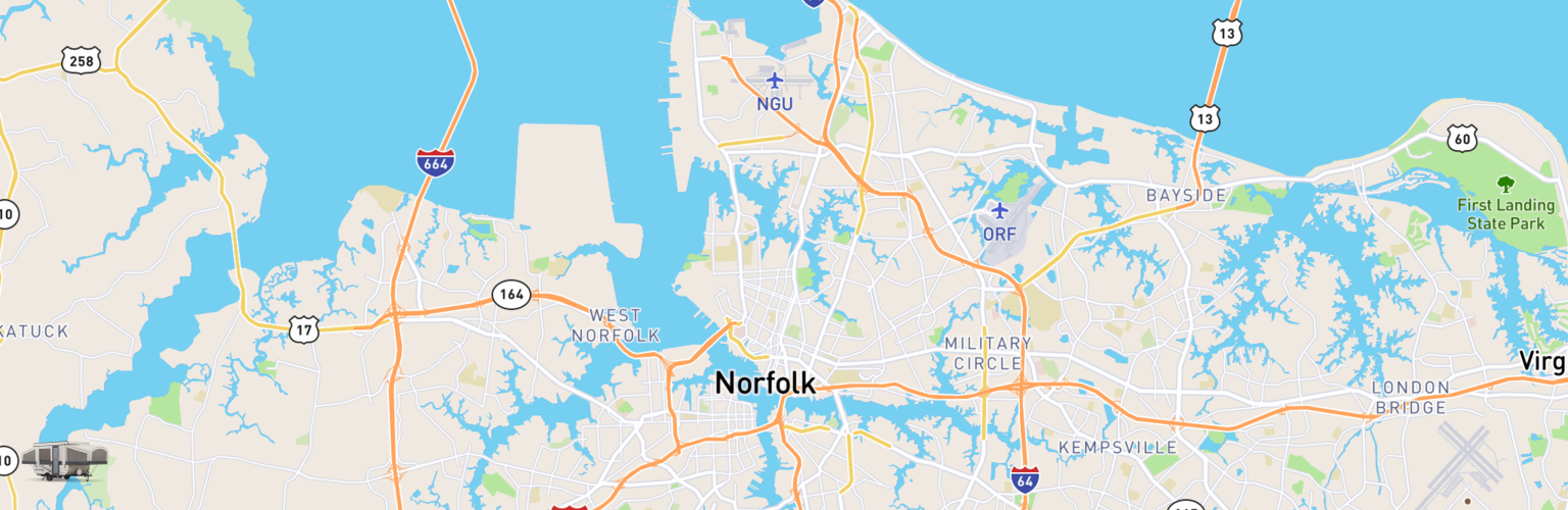 Pop Up Rentals Map Norfolk, VA