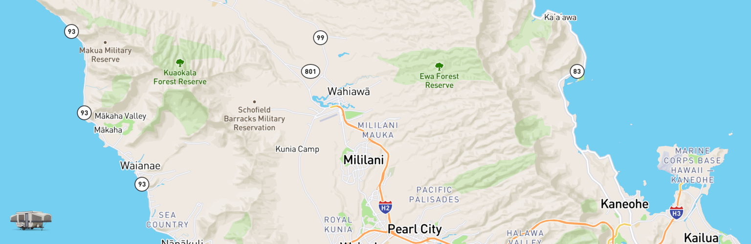 Pop Up Rentals Map Oahu, HI