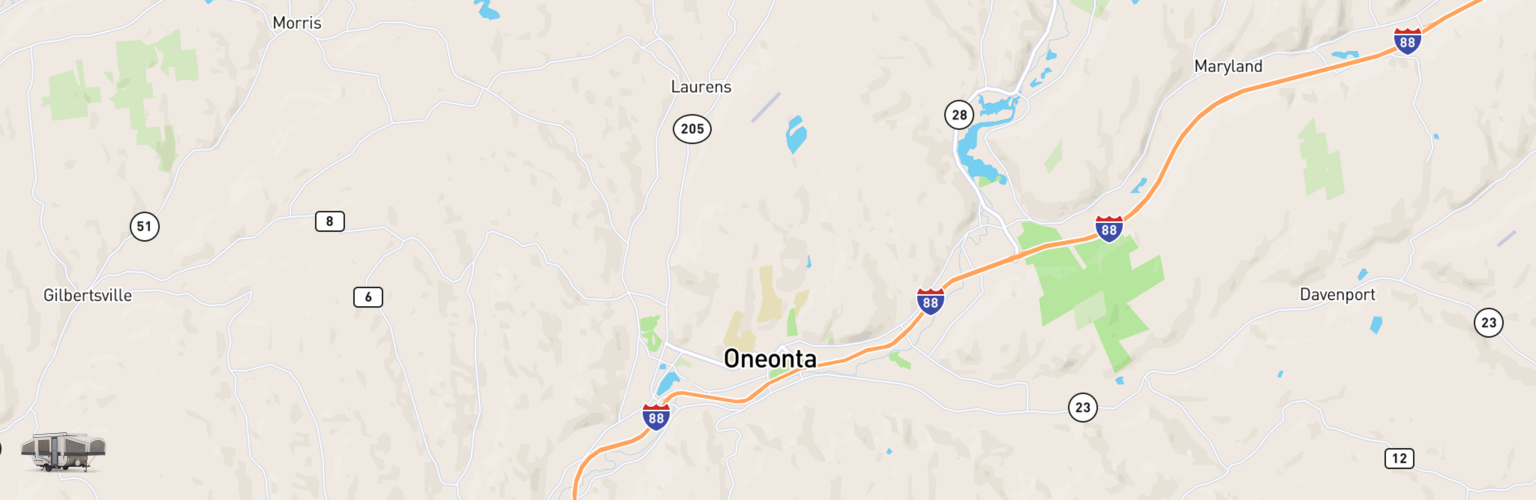 Pop Up Rentals Map Oneonta, NY