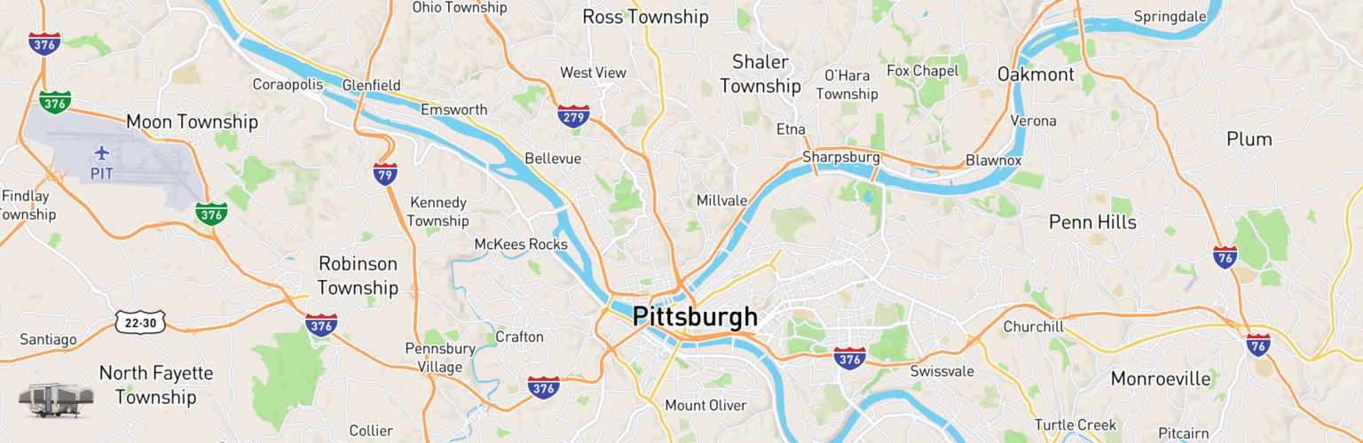 Pop Up Rentals Map Pittsburgh, PA