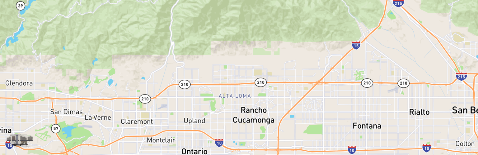 Pop Up Rentals Map Rancho Cucamonga, CA