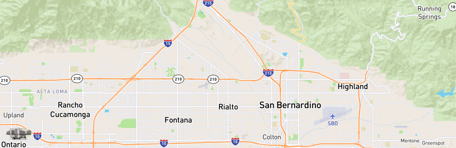 Pop Up Rentals Map Rialto, CA