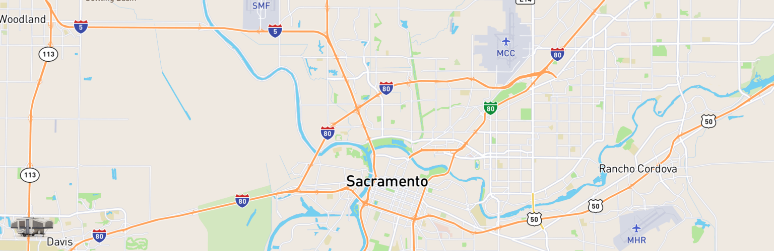 Pop Up Rentals Map Sacramento, CA