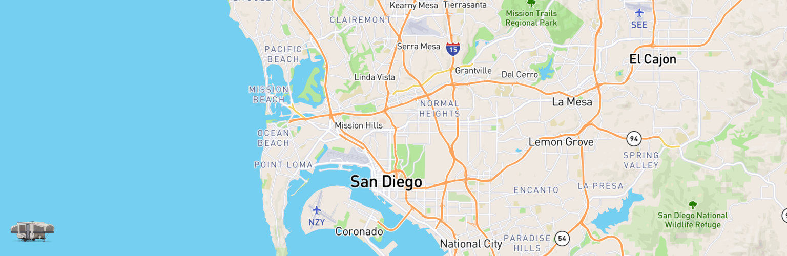 Pop Up Rentals Map San Diego, CA
