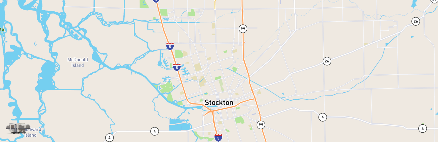 Pop Up Rentals Map Stockton, CA
