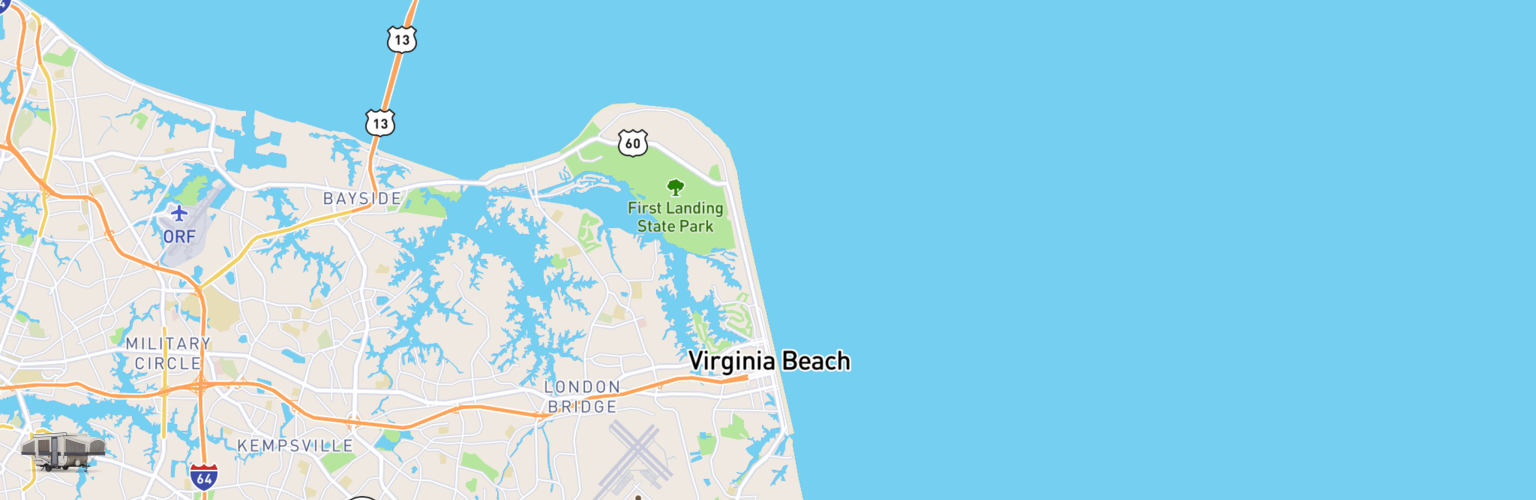 Pop Up Rentals Map Virginia Beach, VA