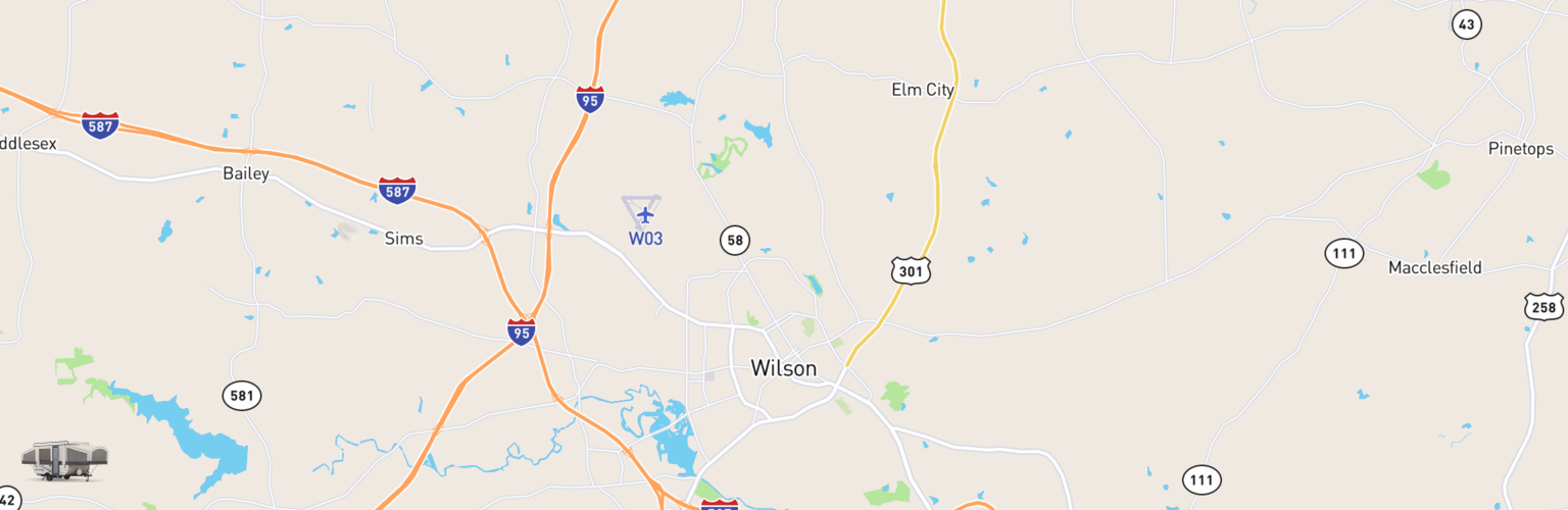 Pop Up Rentals Map Wilson, NC