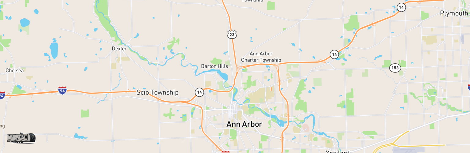 Travel Trailer Rentals Map Ann Arbor, MI