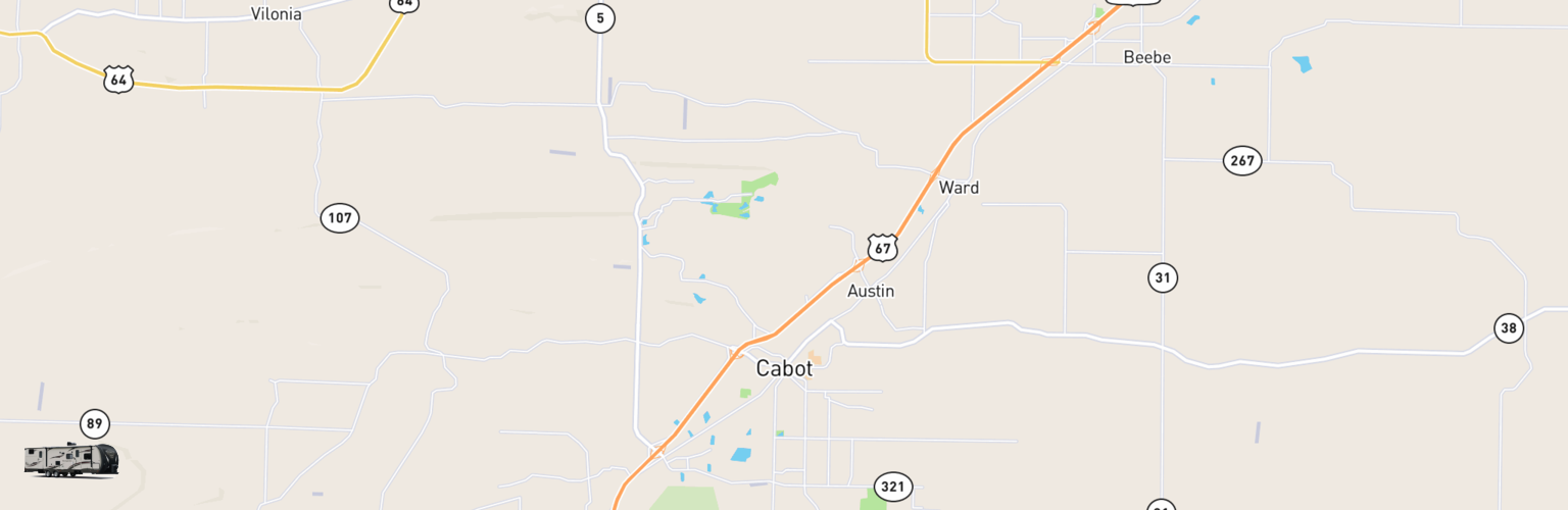 Travel Trailer Rentals Map Cabot, AR
