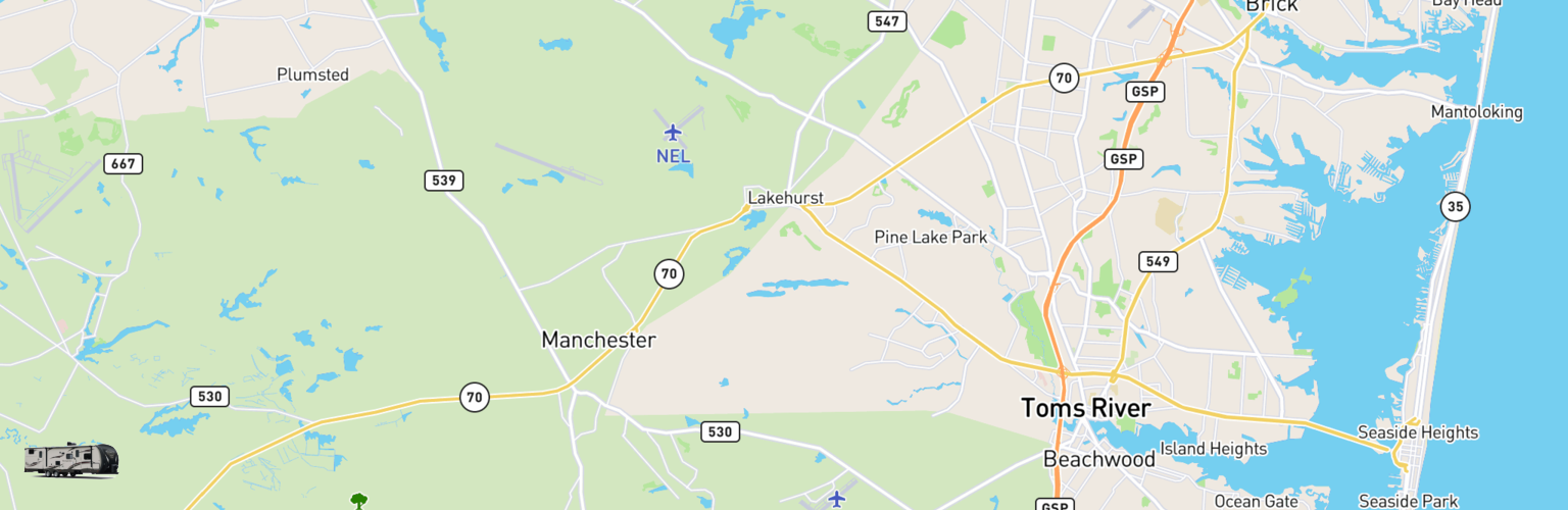 Travel Trailer Rentals Map Central Jersey, NJ