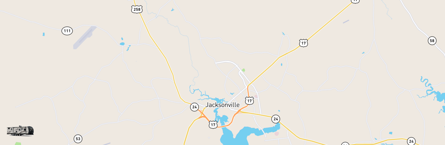 Travel Trailer Rentals Map Jacksonville, NC