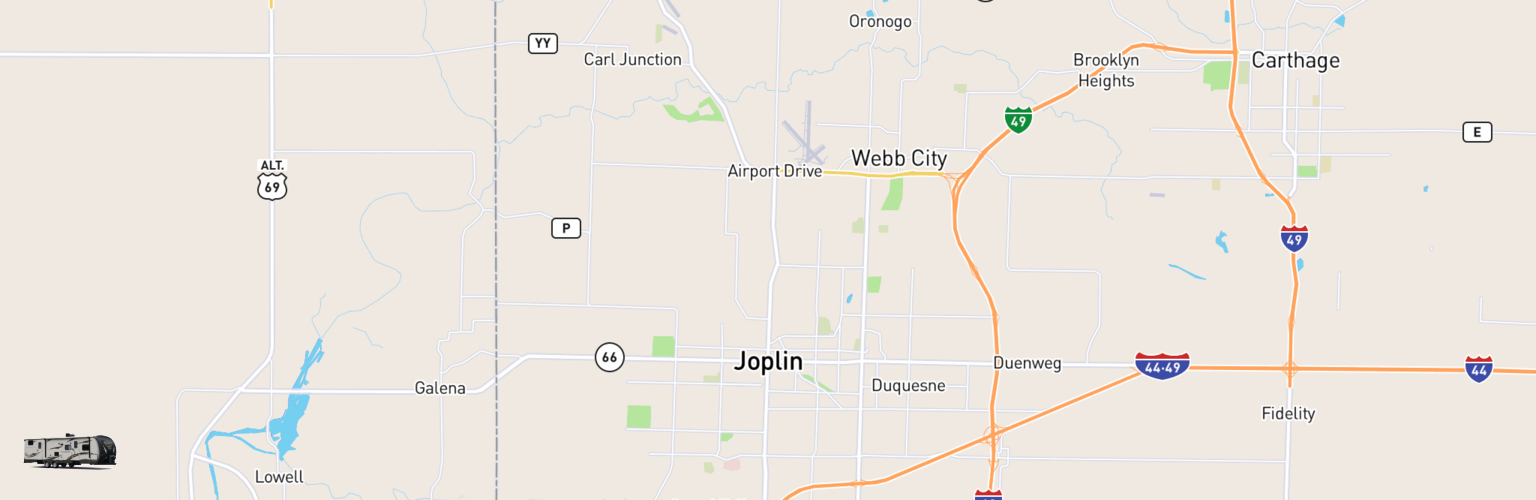 Travel Trailer Rentals Map Joplin, MO