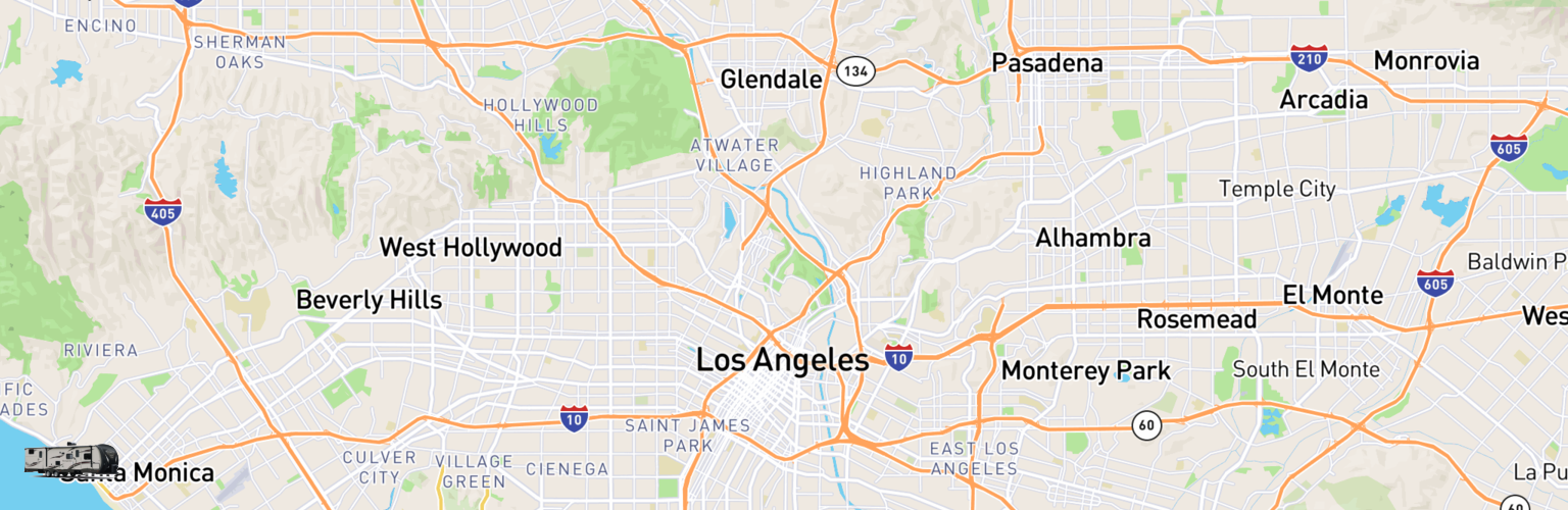 Travel Trailer Rentals Map Los Angeles, CA