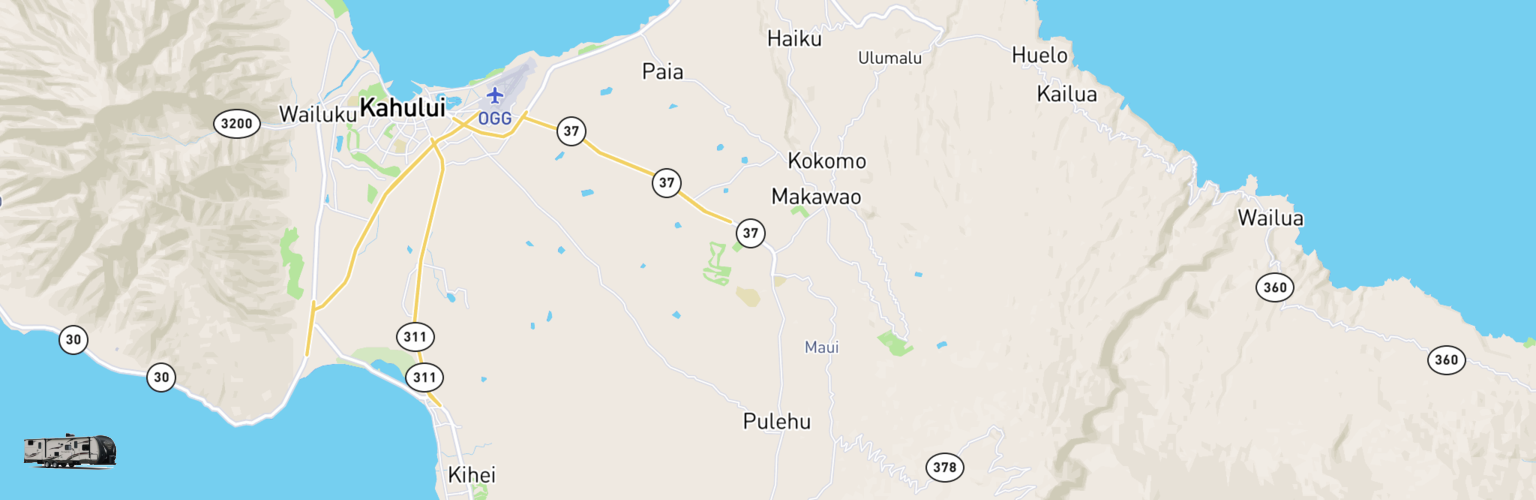 Travel Trailer Rentals Map Maui, HI